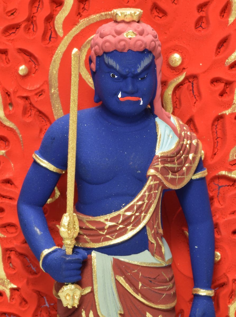 彩色 不動明王 立像 11.5cm（柘植） ｜【風水】 | 天然石